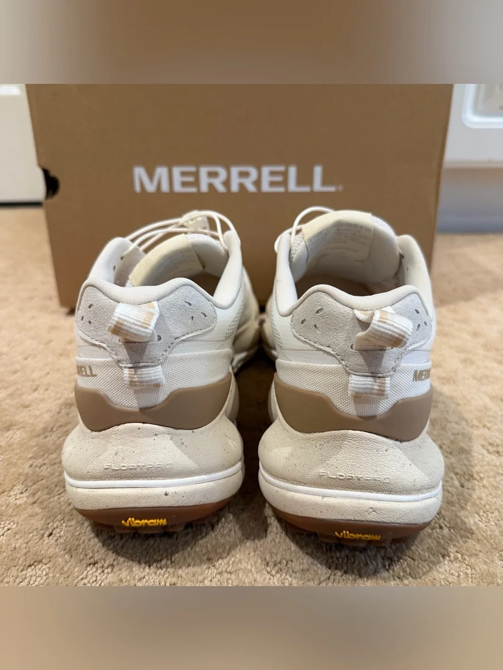 Merrell women’s Speed Arc Matis hiking shoes in cream/beige with original box